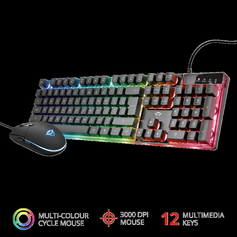 Kit Tastatura + Mouse Trust GXT 838 Azor Gaming Combo,